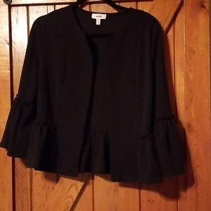 Black flyaway peplum jacket